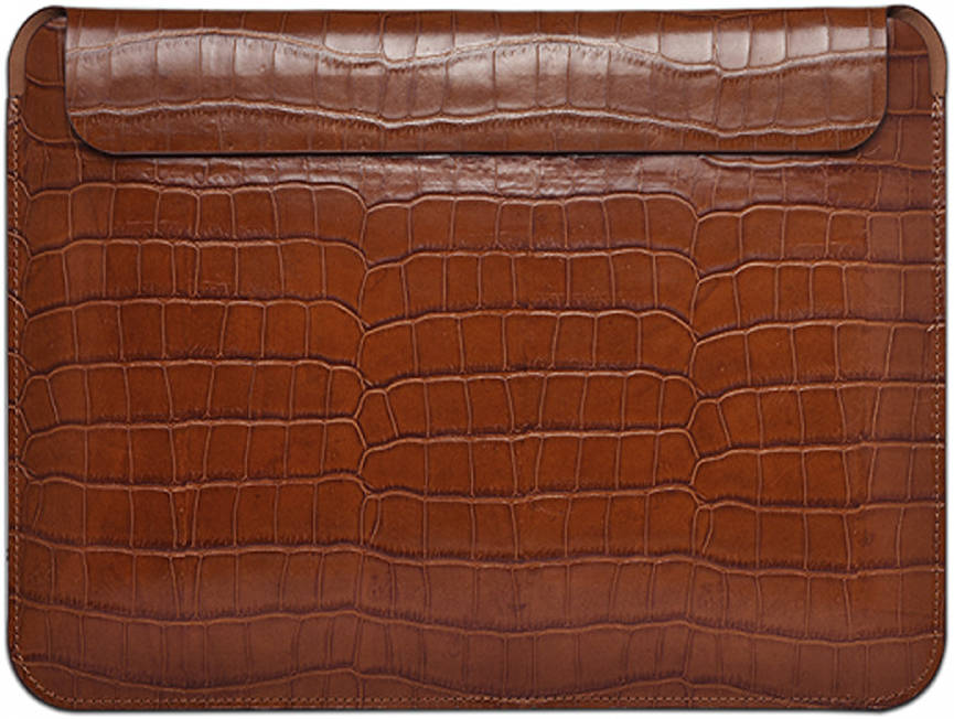 4332397c4849372526 WIWU SKIN CROCO GENUINE 16.2 INCH LEATHER SLEEVE FOR MACBOOK (BROWN) - Image 1