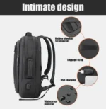 Arctic Hunter B00346 Waterproof Laptop Travel Black Backpack - Image 8