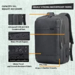 Arctic Hunter B00328 Waterproof Anti Theft Pattern Black Backpack - Image 3